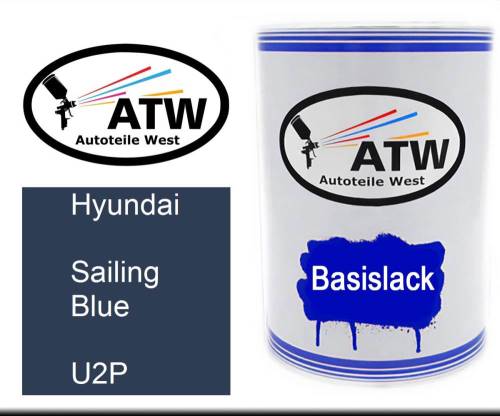 Hyundai, Sailing Blue, U2P: 500ml Lackdose, von ATW Autoteile West.